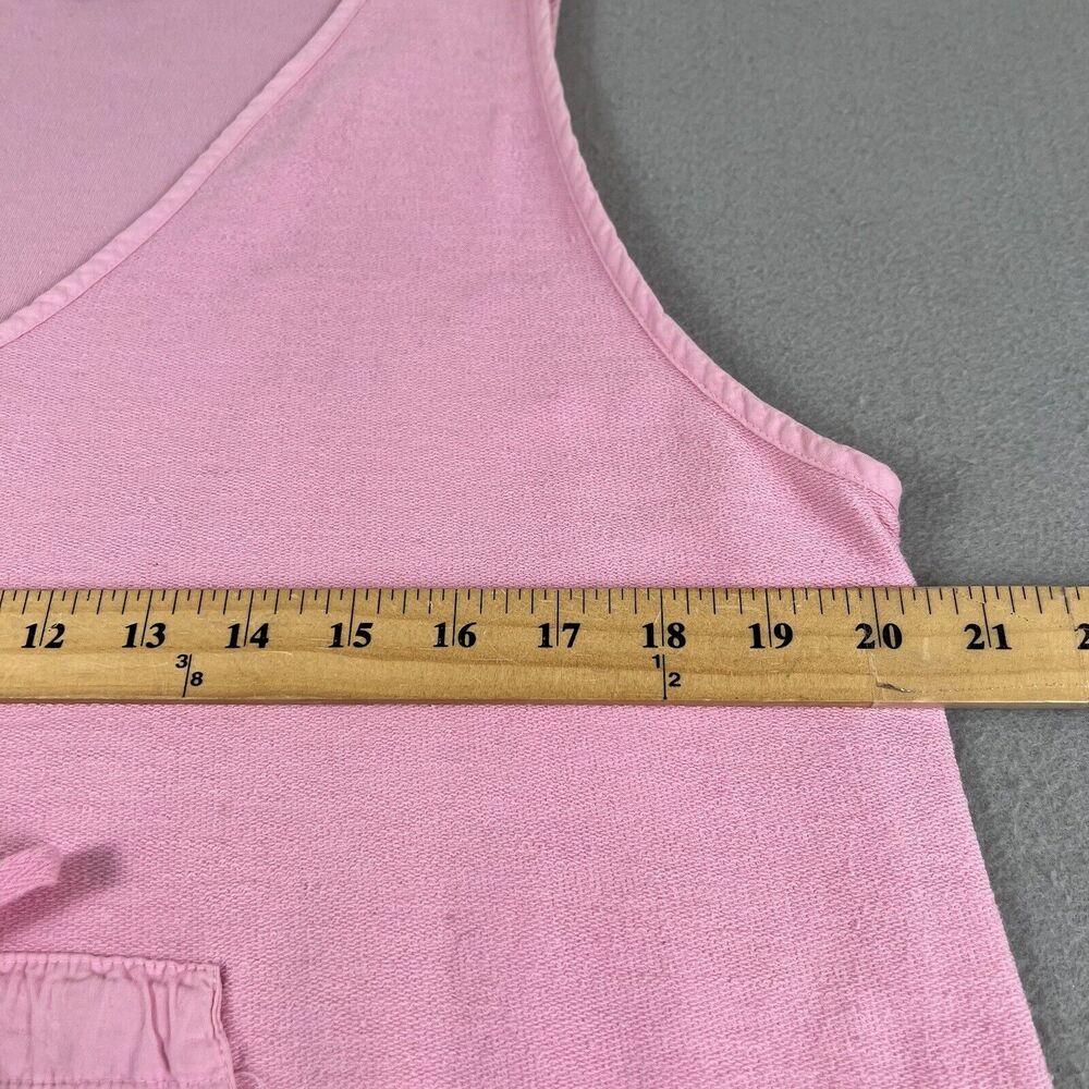 Subtle Tones Pink Cotton‎ Terry V Neck Sleeveless Kangaroo Pocket Midi Dress M - Picture 7 of 16